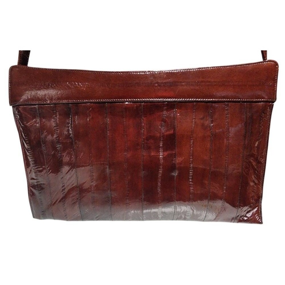 Vintage Oxblood Eel Skin Shoulder Bag